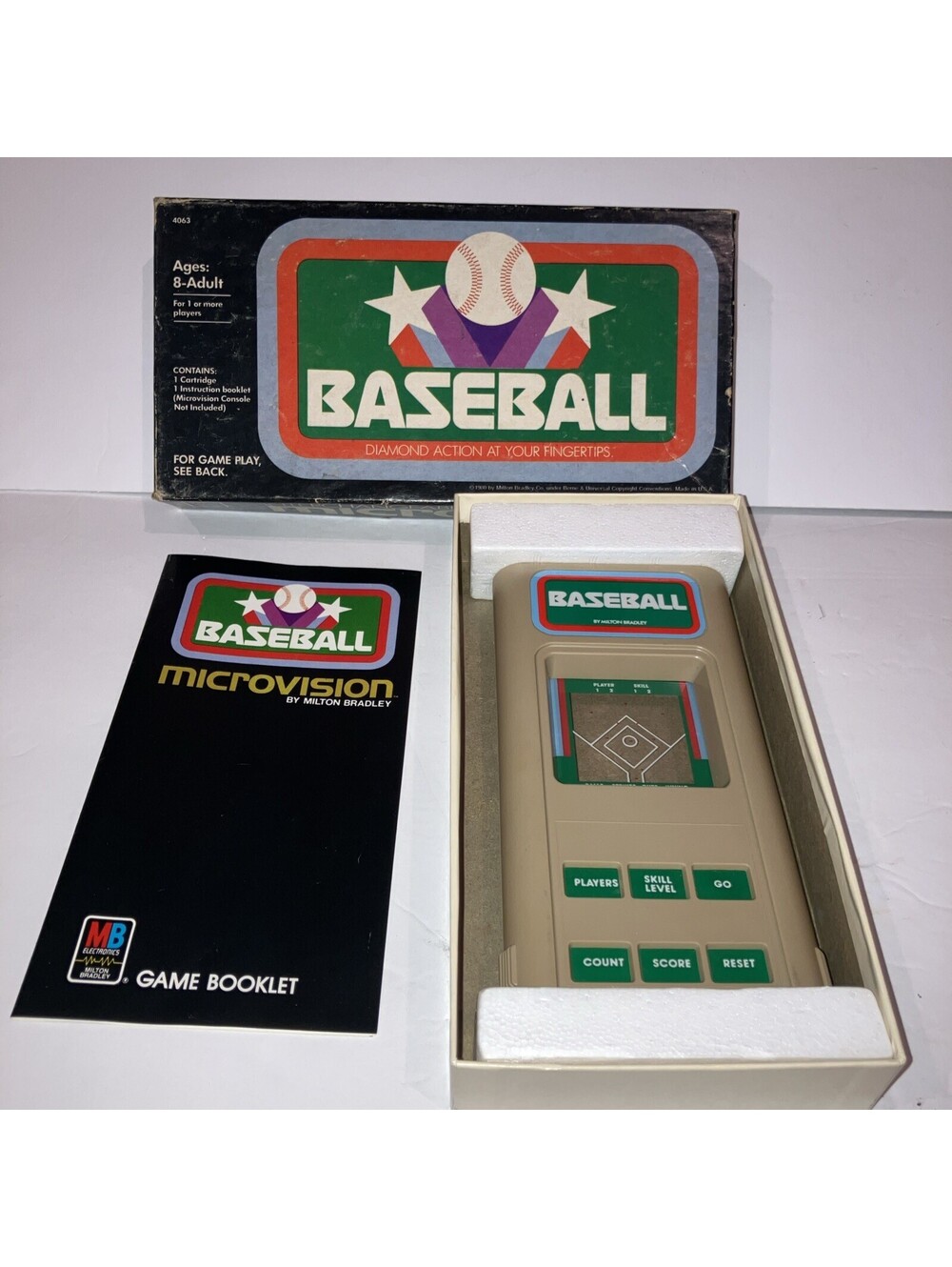 Microvision Baseball 1980 Milton Bradley Vintage Game Cartridge w/OG Box